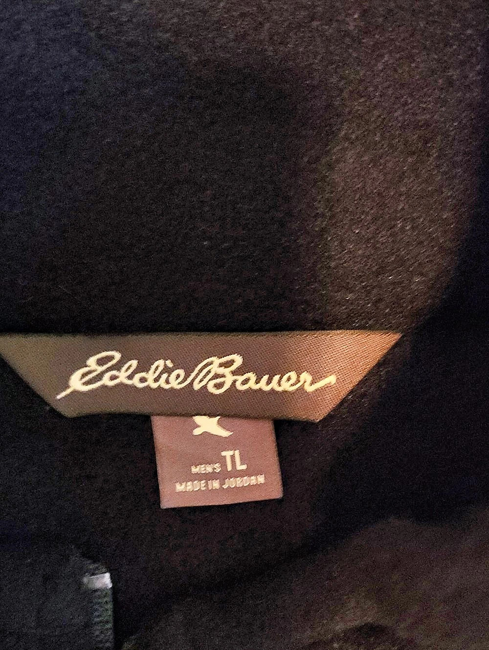 Eddie Bauer Full-Zip Fleece Jacket Men's Black Fleece Jacket LgTall - Picture 3 of 4